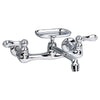 [7295152.002] Heritage® Wall Mount Faucet With Cast Spout With Lever Handles and Soap Dish - Polished Chrome