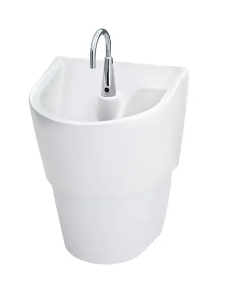 Lavabo mural pour système de contrôle des infections, avec EverClean® avec protecteur, renvoi centré sans accumulation et trop-plein scellé // BLANC // 32625_9118111020_0_CDNwebp.webp