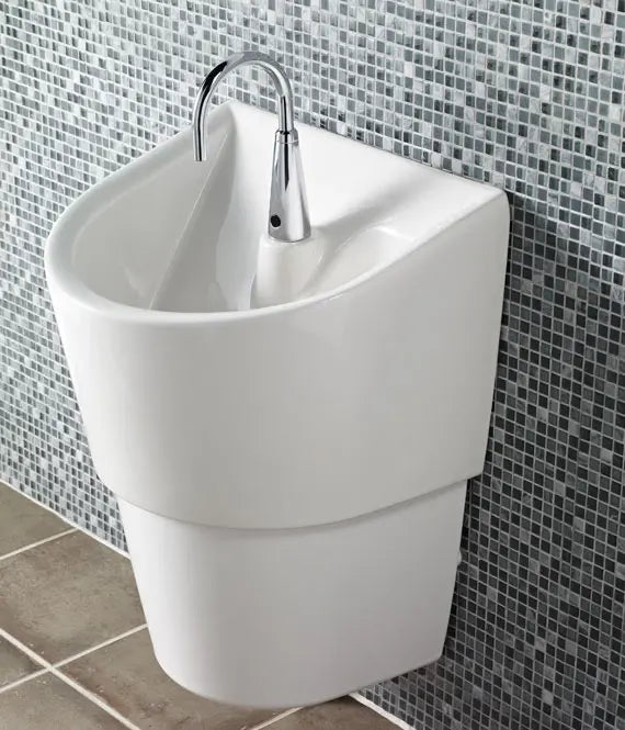 Lavabo mural pour système de contrôle des infections, avec EverClean® avec protecteur, renvoi centré sans accumulation et trop-plein scellé // BLANC // 32796_B-9118111020_0_CDNwebp.webp