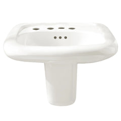 [0954121EC.020] Murro® Wall-Hung EverClean® Sink With 4-Inch Centerset and Extra Left-Hand Hole - White
