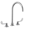 [6540188.002] Monterrey® 8-Inch Widespread 8-inch Reach Gooseneck Faucet With Wrist Blade Handles 1.5 gpm/5.7 Lpm Laminar Flow in Spout Base - Polished Chrome