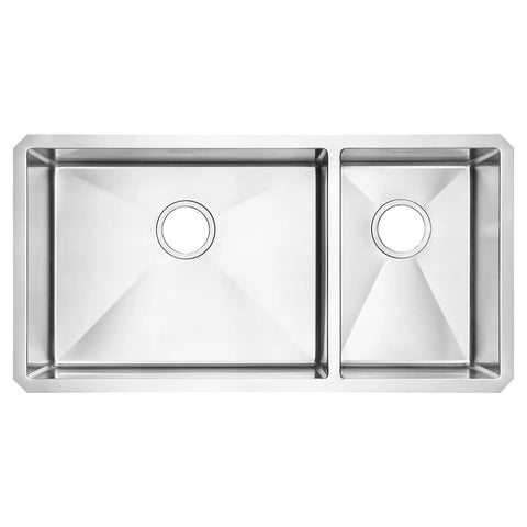 Évier de cuisine Pekoe® en acier inoxydable à cuve double, à montage sous plan, 35 x 18 po