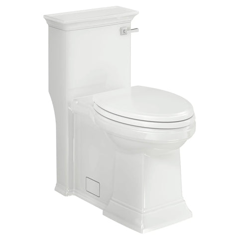 Toilette monopièce Town Square® S, 1,28 gpc/4,8 lpc, à cuvette allongée à hauteur de chaise, levier de déclenchement à droite, avec siège