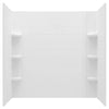 [3961BWT60.020] Princeton® PRO 60 x 30 x 60-inch Direct to Stud Subway Tile Bathtub Wall Set - White