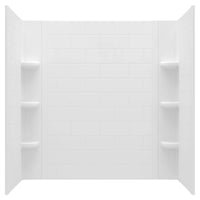 [3961BWT60.020] Princeton® PRO 60 x 30 x 60-inch Direct to Stud Subway Tile Bathtub Wall Set - White