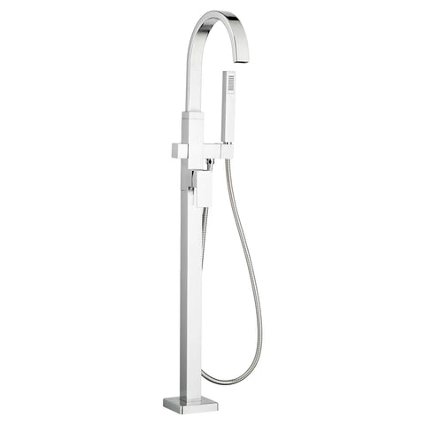 Times Square - Robinet de baignoire autoportant carré contemporain avec douchette for Flash® Rough-in Valve with Lever Handle