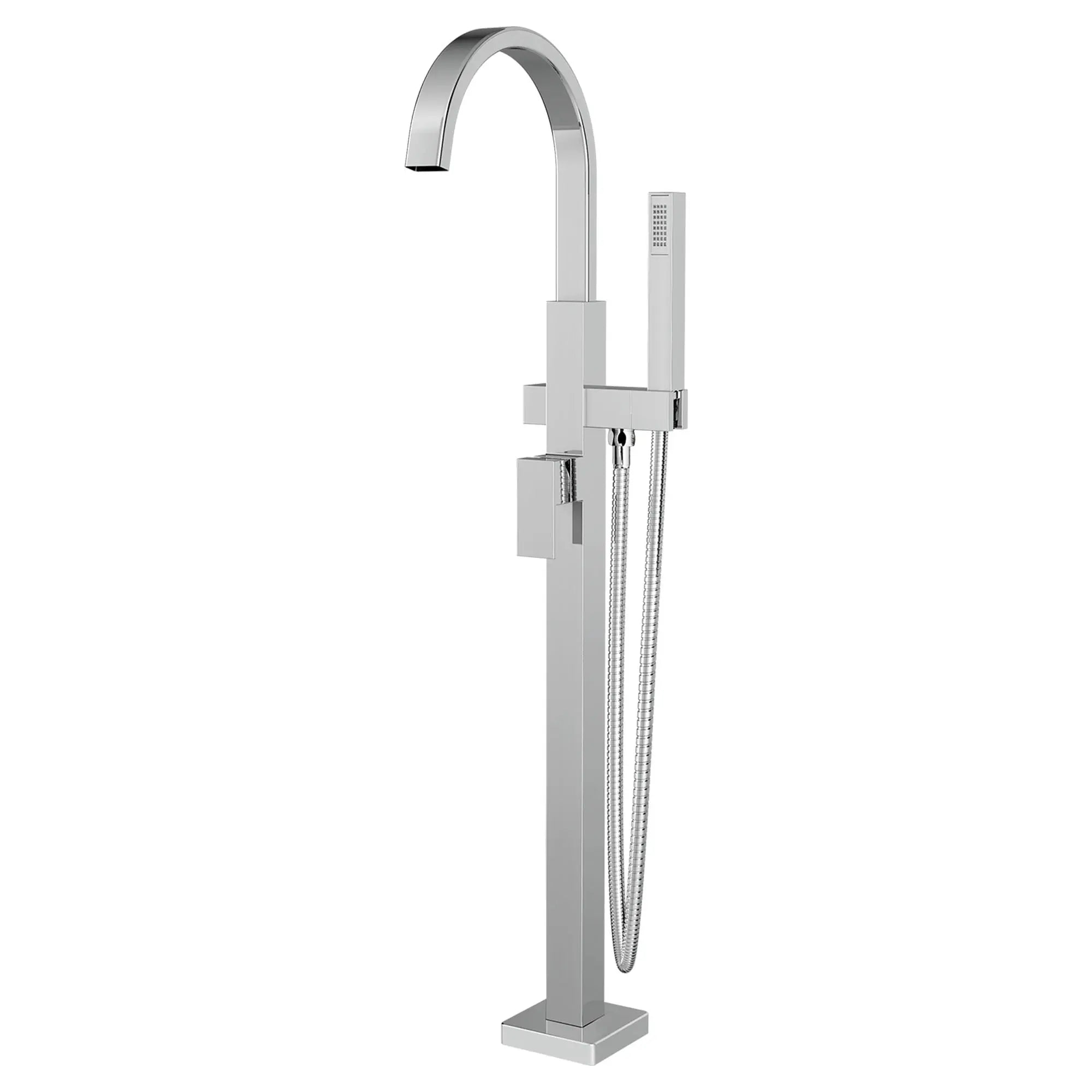 Times Square - Robinet de baignoire autoportant carré contemporain avec douchette for Flash® Rough-in Valve with Lever Handle // POLISHED CHROME // 59272_7184951002_1_0_CDNwebp.webp