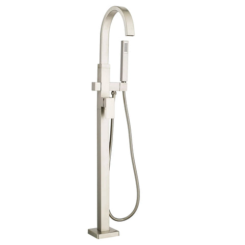 Times Square - Robinet de baignoire autoportant carré contemporain avec douchette for Flash® Rough-in Valve with Lever Handle