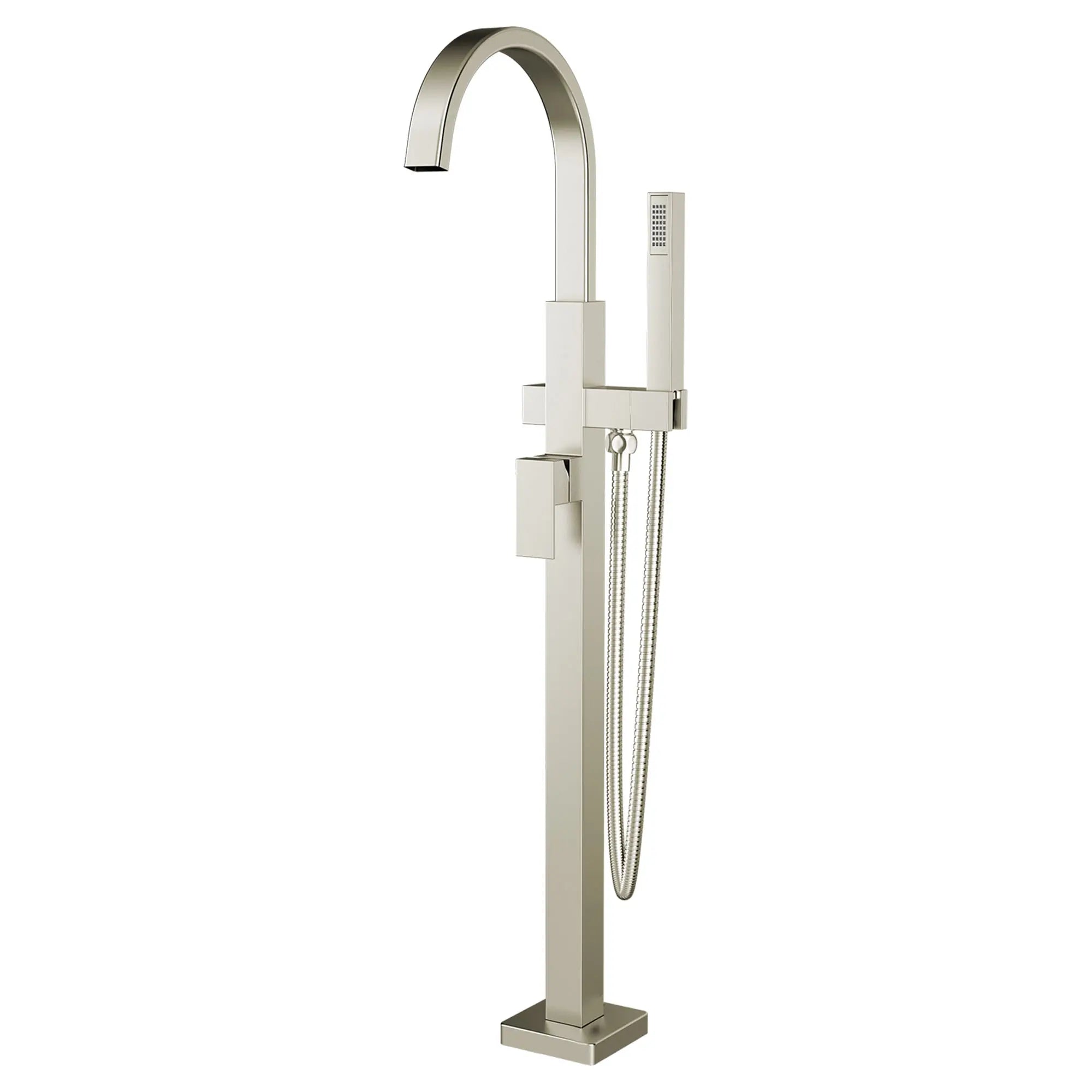Times Square - Robinet de baignoire autoportant carré contemporain avec douchette for Flash® Rough-in Valve with Lever Handle // NICKEL BROSSÉ // 59278_7184951295_1_0_CDNwebp.webp