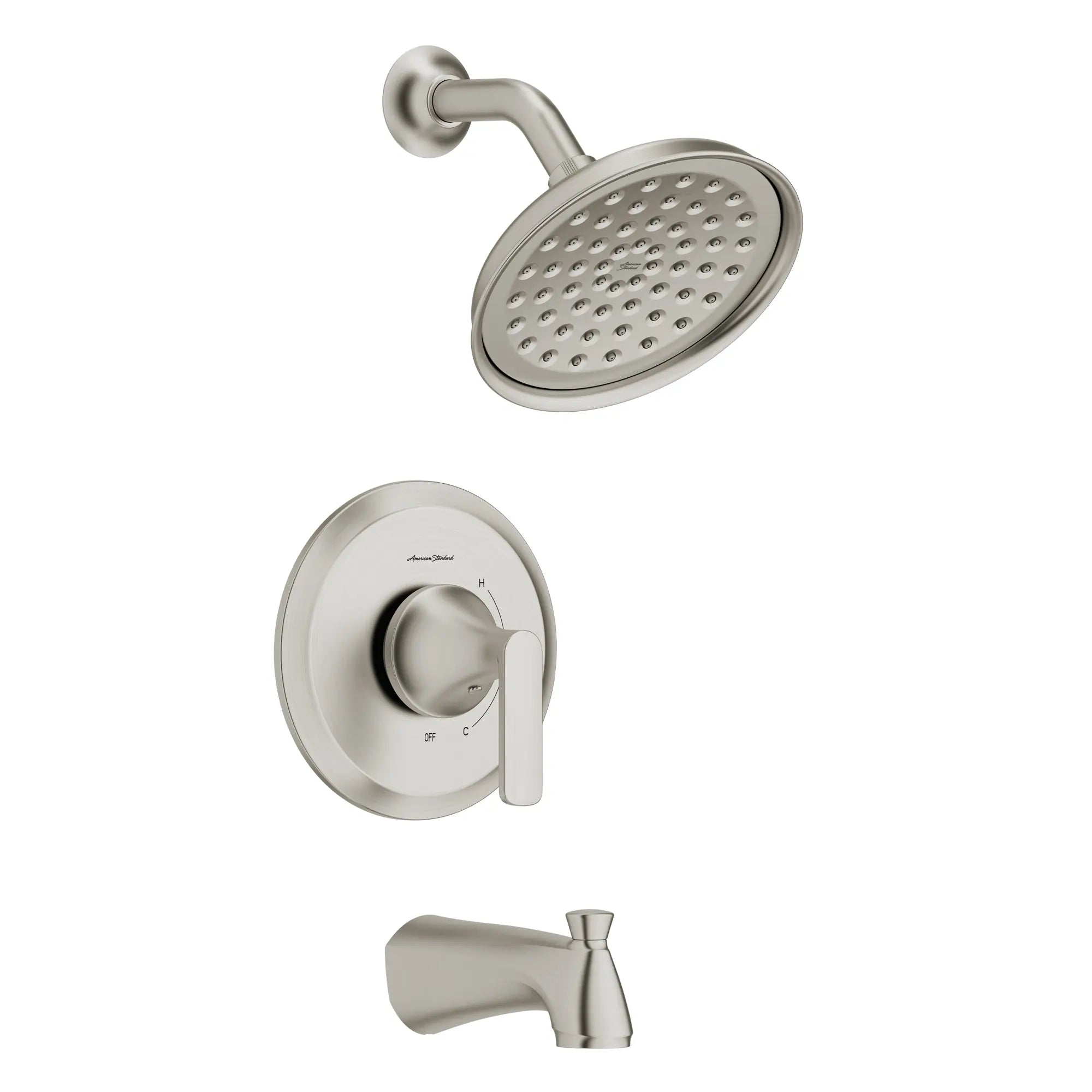 Kit de garniture bain et douche Corsham 1,8 gpm/6,8 L/min avec pomme de douche à économie d’eau, double cartouche céramique à pression équilibrée et poignée à levier // BRUSHED NICKEL // 61195_7428508.295_0_CDNwebp.webp