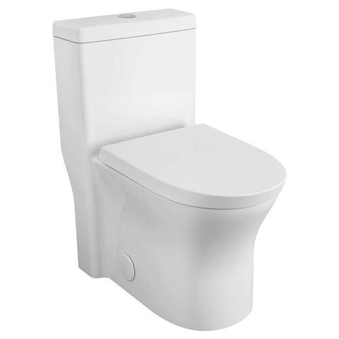 Toilette Cosette complète allongée avec siège, hauteur régulière, à double chasse, monopièce, 1,28 gpc/4,8 Lpc et 0,92 gpc/3,5 Lpc