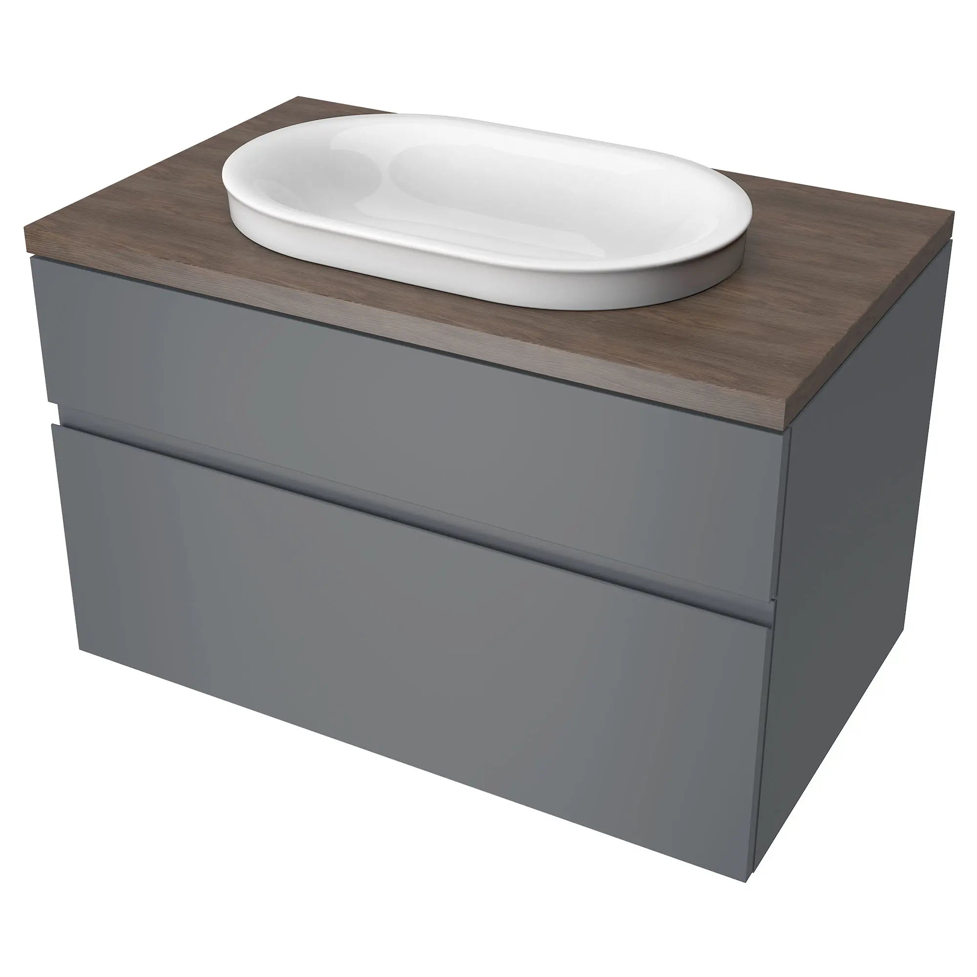 Studio® S - dessus de lavabo sur plan avec trou central seulement // NOYER // 63433_8726033477_1296000020_7813001479_2_0_CDNwebp.webp