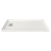 [A8001L-LHO.020] Studio 60 x 30-Inch Single Threshold Shower Base With Left-Hand Outlet - White