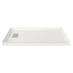 [A8001L-LHO.020] Studio 60 x 30-Inch Single Threshold Shower Base With Left-Hand Outlet - White