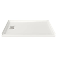 [A8002L-LHO.020] Studio 60 x 32-Inch Single Threshold Shower Base With Left-Hand Outlet - White
