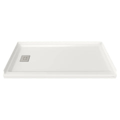[A8002L-LHO.020] Studio 60 x 32-Inch Single Threshold Shower Base With Left-Hand Outlet - White