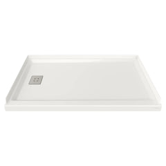 [A8003L-LHO.020] Studio 60 x 36-Inch Single Threshold Shower Base With Left-Hand Outlet - White
