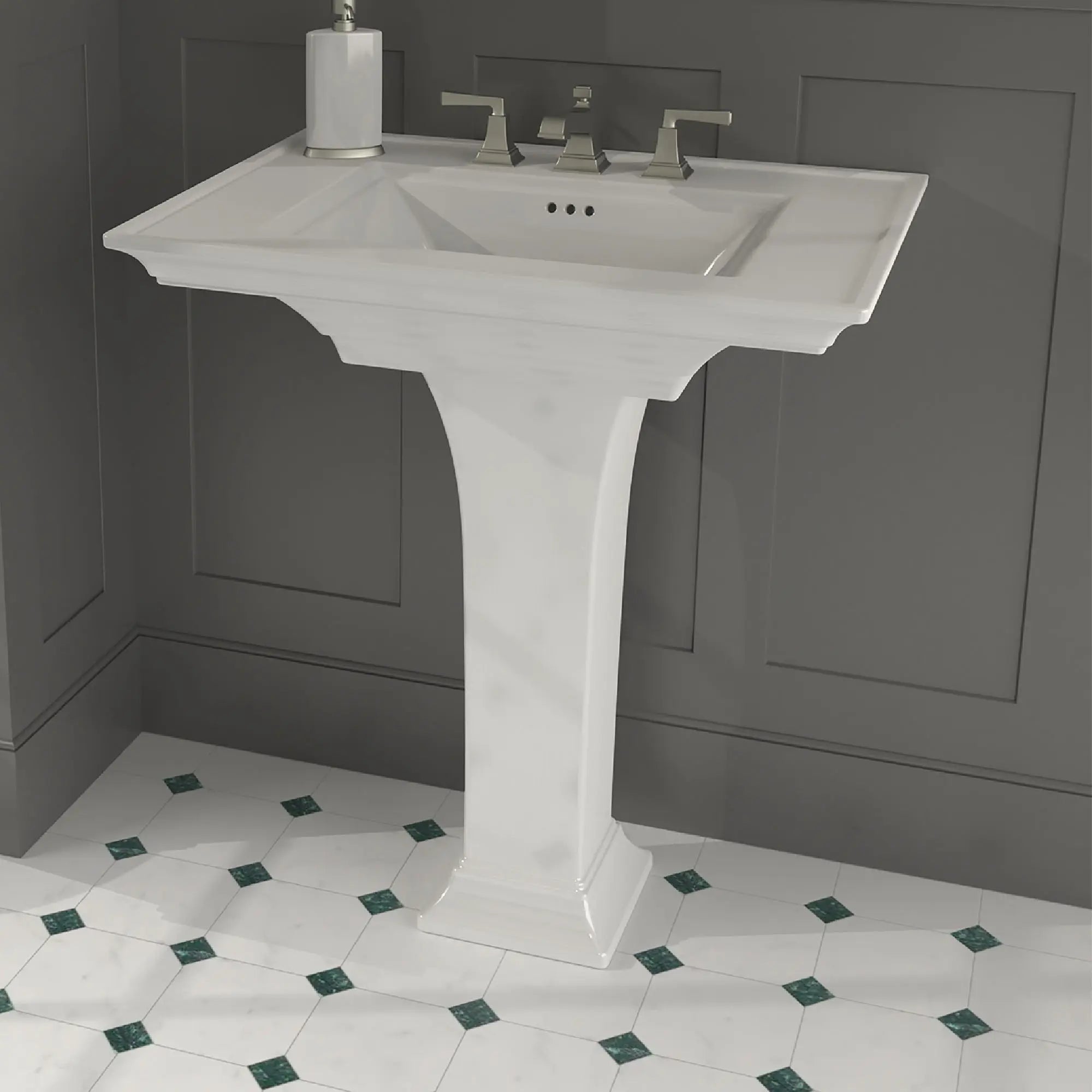 Combinaison de dessus et pieds de lavabo sur colonne Town Square® S de 8 po // BLANC // 67156_B-0297800020_CDNwebp.webp