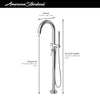 [T064951.002] Contemporary Round Freestanding Bathtub Filler With Lever Handle Faucet for Flash® Rough-In Valve - Polished Chrome