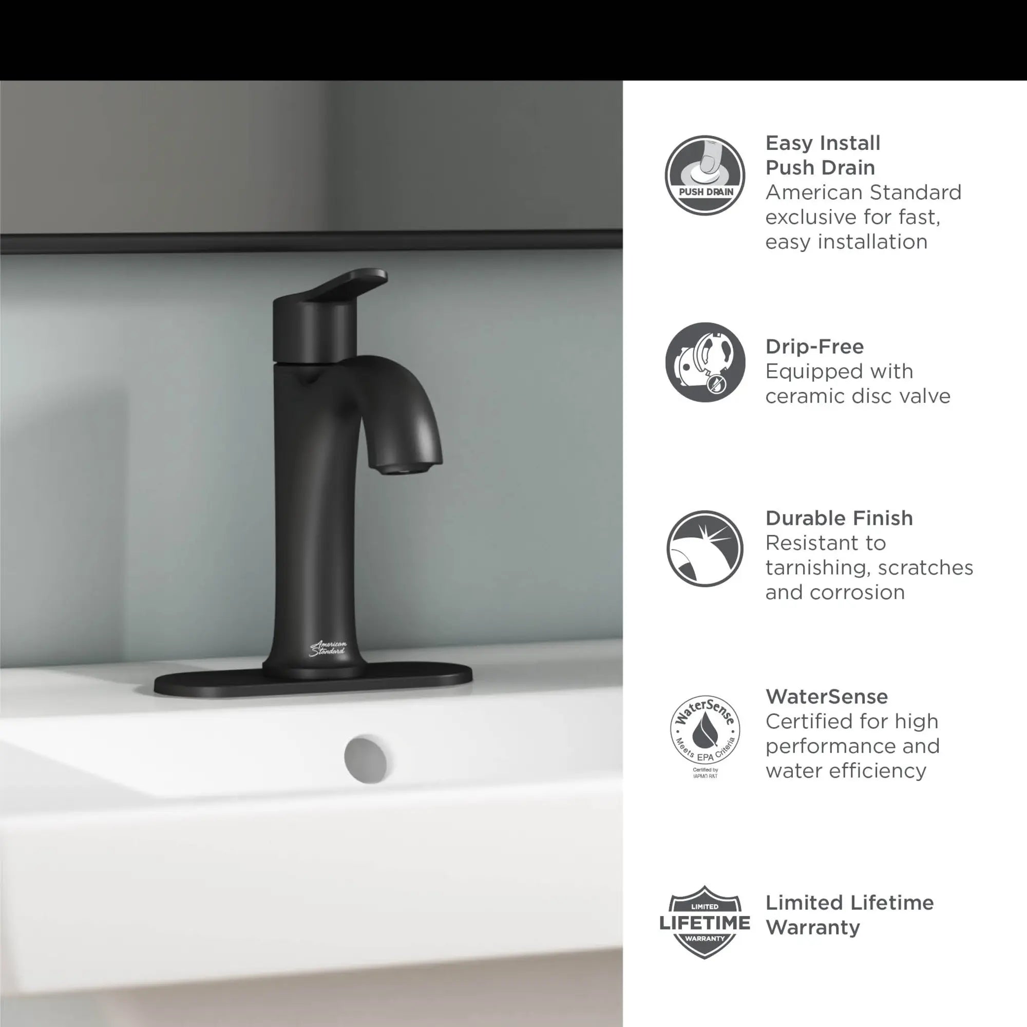 Robinet de salle de bain monotrou Corsham 1,2 gpm/4,5 L/min avec poignée à levier // CHROME POLI // 67333_AS_Corsham_7428101_Monoblock_Bath_Faucet_Infographics_1_0_CDNwebp.webp