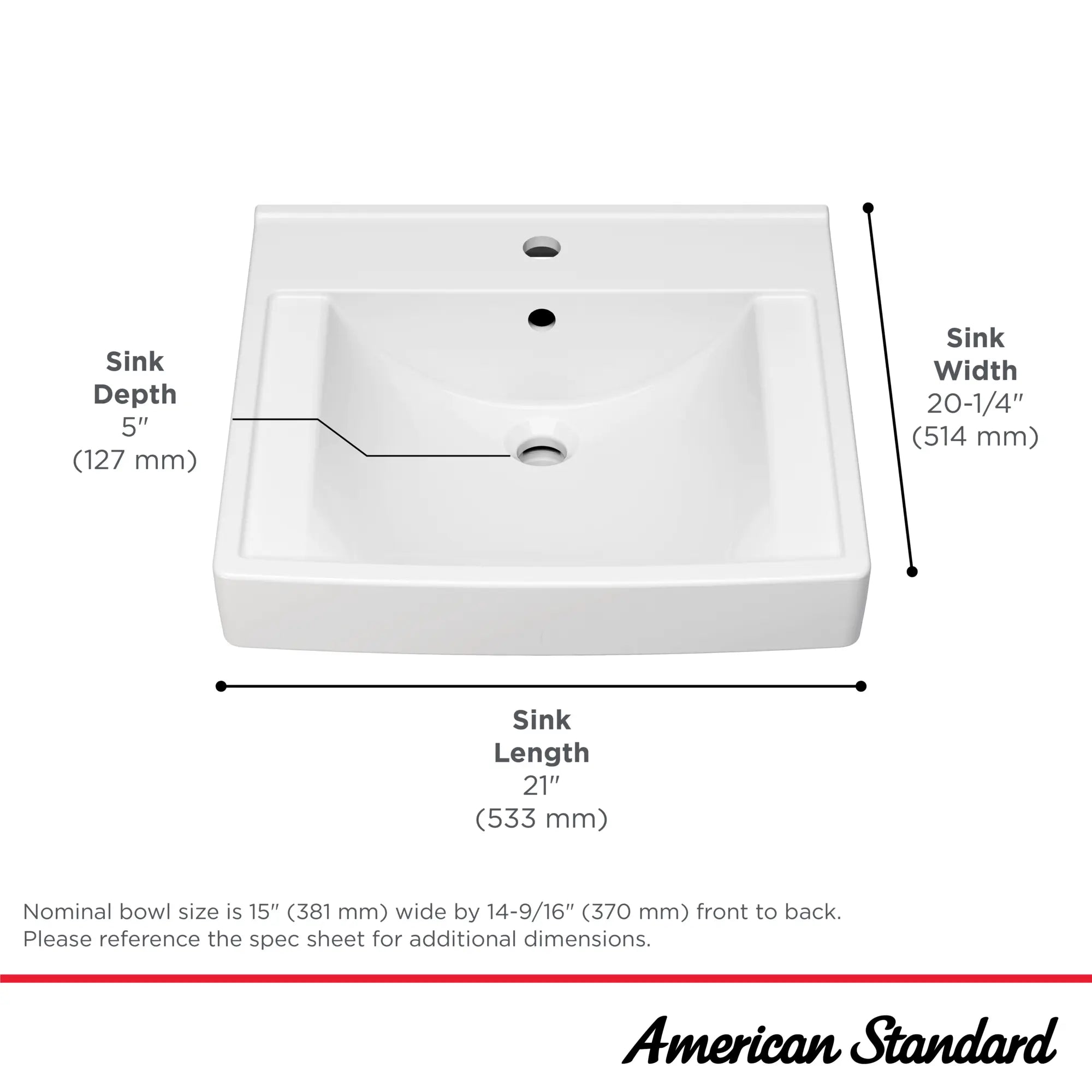 Lavabo mural Decorum® avec surface EverClean®?(21 x 20-1/4 po) - trou central uniquement  // BLANC // 67361_Decorum_Infographic_9134001EC_0001_SEPT2025_1_CDNwebp.webp