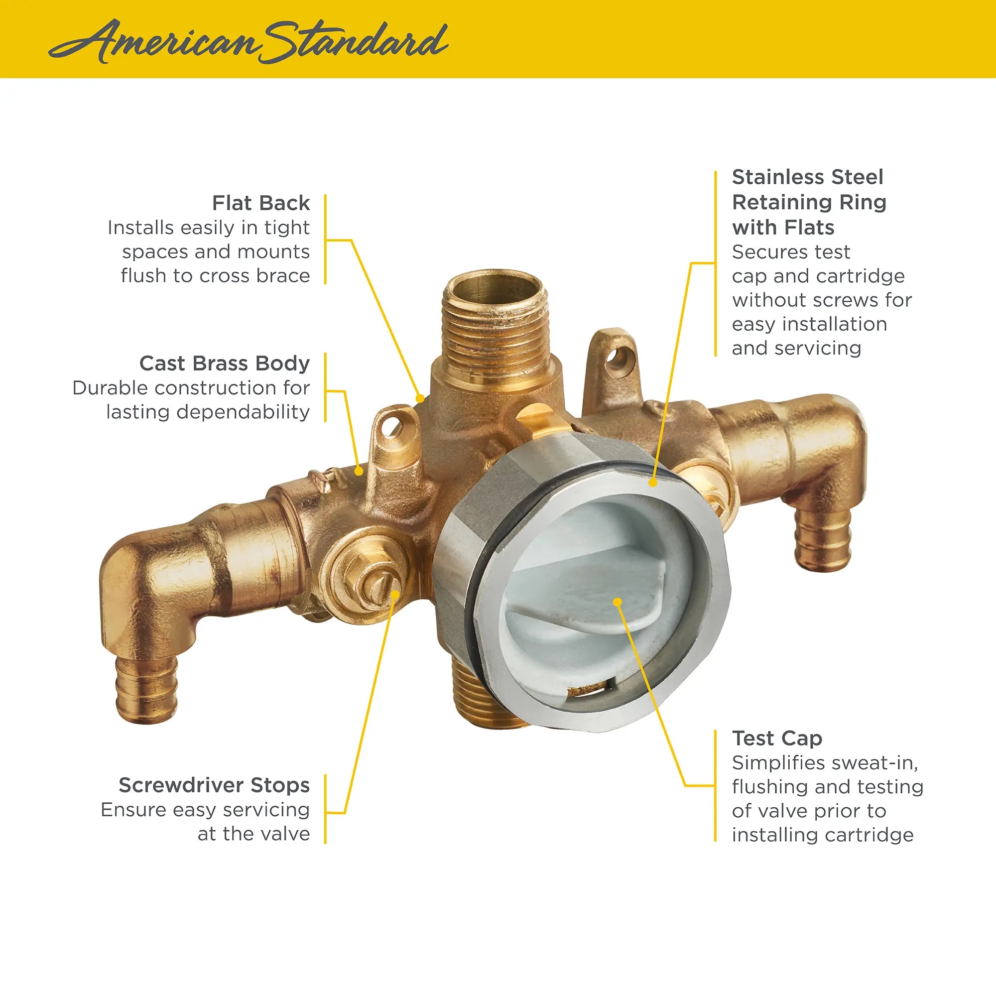 Flash® - Robinet brut de douche avec entrées de sertissage coudées PEX/sorties universelles - robinets d’arrêt à tournevis // SANS FINI // 67550_Flash_Valve_RU107ESS_Info_1_0_CDNwebp.webp