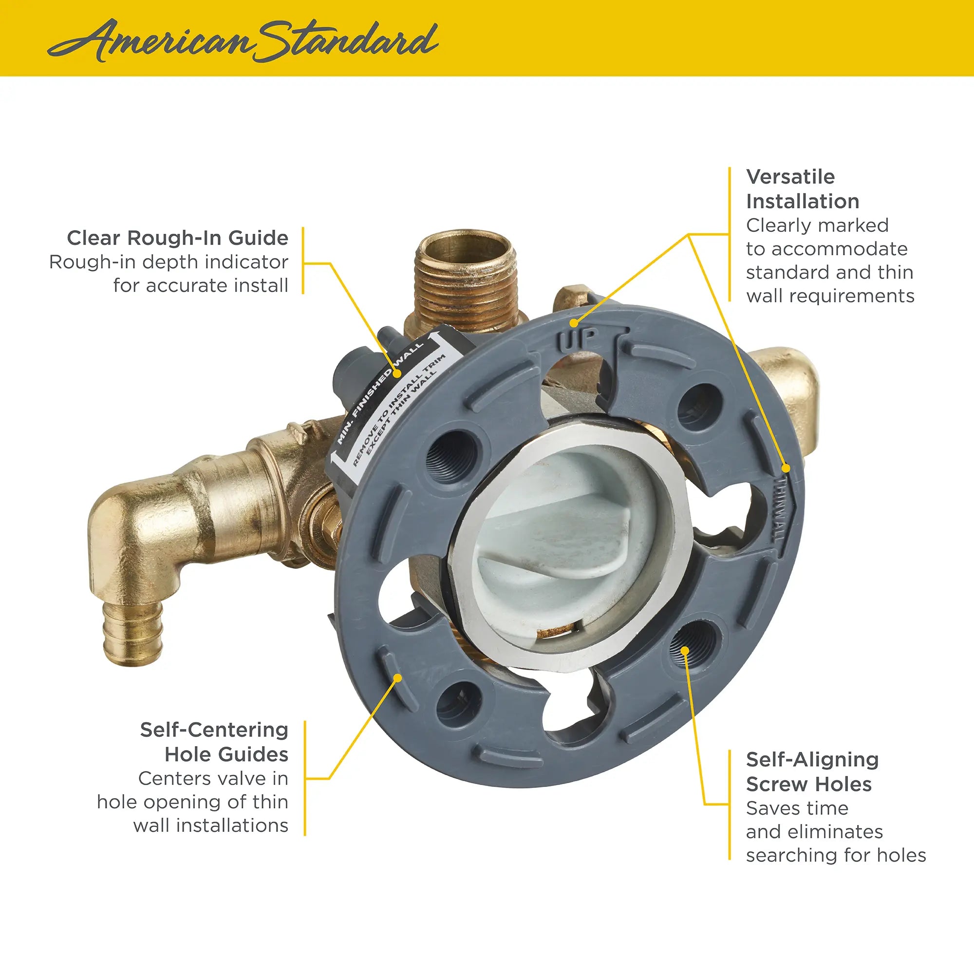 Flash® - Robinet brut de douche avec entrées d’expansion à froid coudées PEX/sorties universelles - robinets d’arrêt à tournevis // SANS FINI // 67570_Flash_Valve_RU108ESS_Info_2_0_CDNwebp.webp