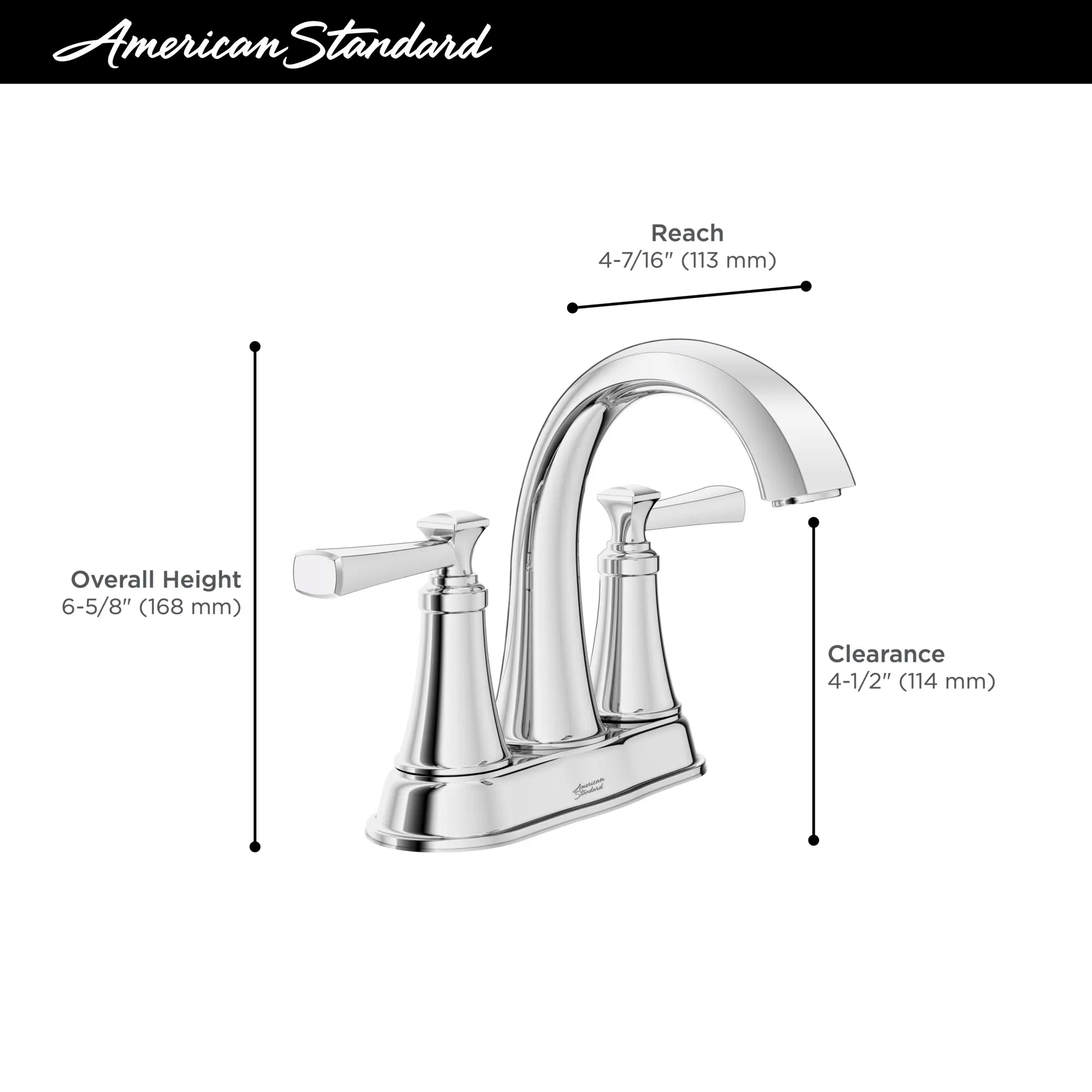 Robinet de salle de bain à poignée unique pour lavabo monotrou Glenmere 1,2 gpm/4,5 l/min avec poignées à levier // NICKEL BROSSÉ // 67607_AS_Glenmere_Bath_7617207_Infographic_2_0_CDNwebp.webp