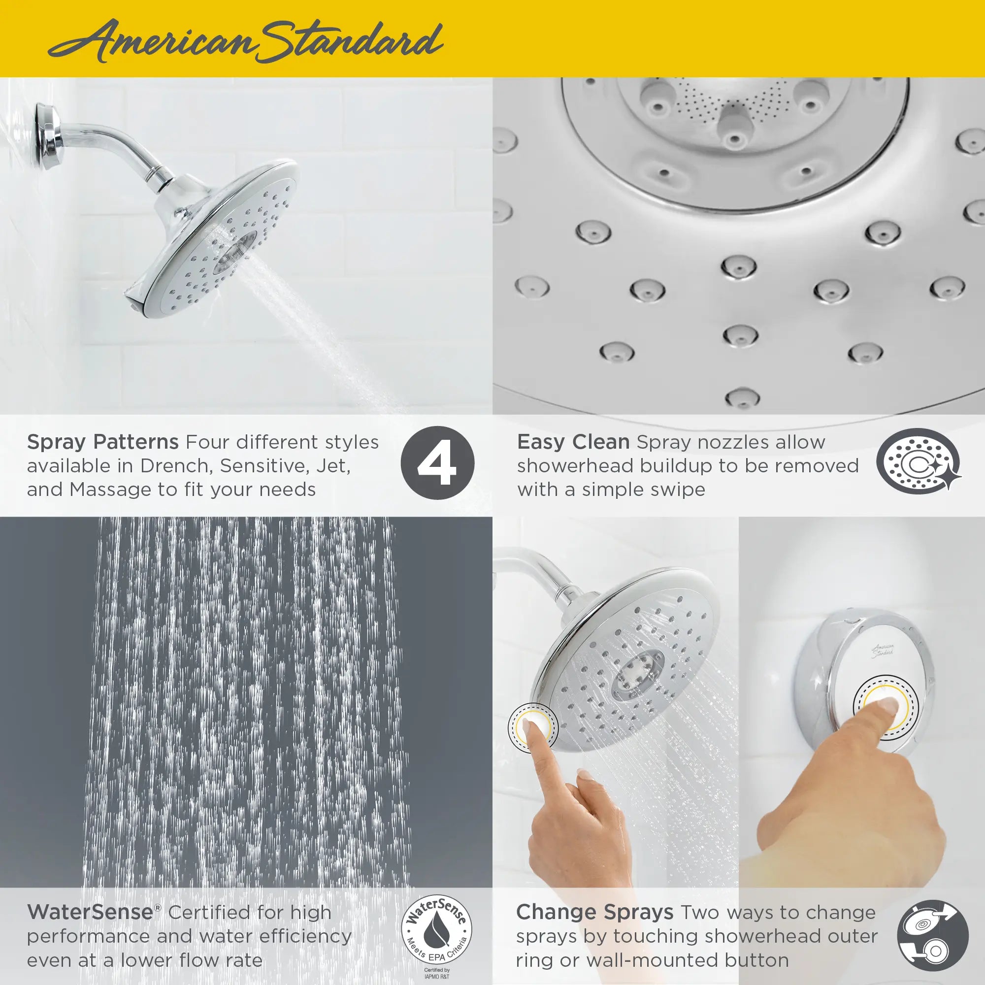 Pomme de douche fixe Spectra® eTouch de 7 po, économie d'eau: 1,8 gpm/6,8 L/min // CHROME POLI // 67882_2018_AS_Spectra_eTouch_9038474_Infographic_2_0_CDNwebp.webp