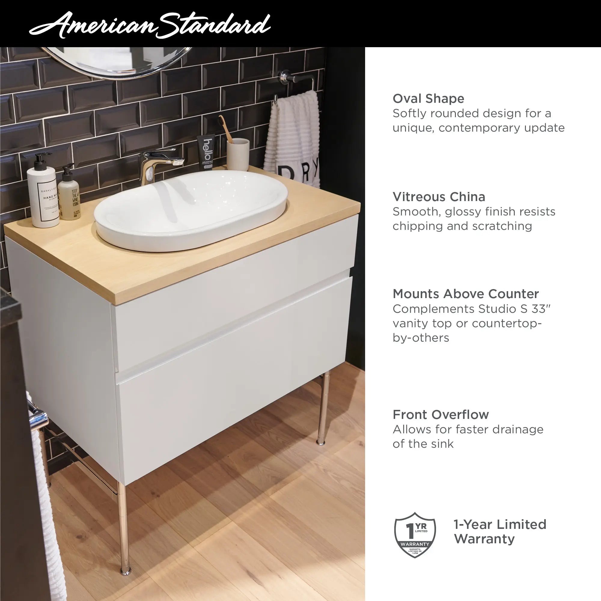 Lavabo ovale Studio® S sur plan // BLANC // 68006_AS_Studio_S_1296000_Above_Counter_Sink_Info_1_CDNwebp.webp