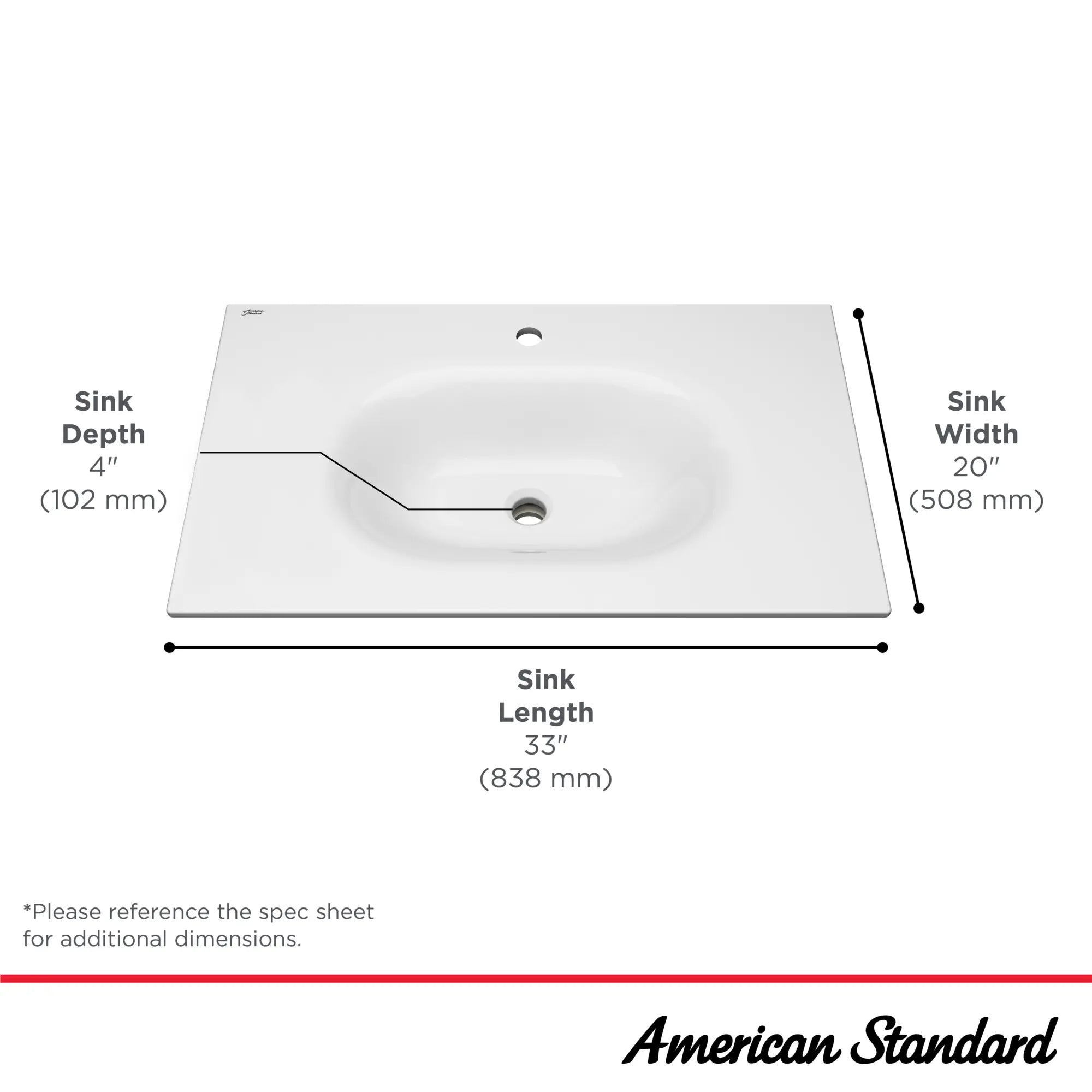 Dessus de meuble-lavabo Studio® S 33 po - trou central uniquement // 33 IN / SINGLE HOLE / BLANC // 68029_StudioS_Infographic_1298001_0001_SEPT2025_1_CDNwebp.webp