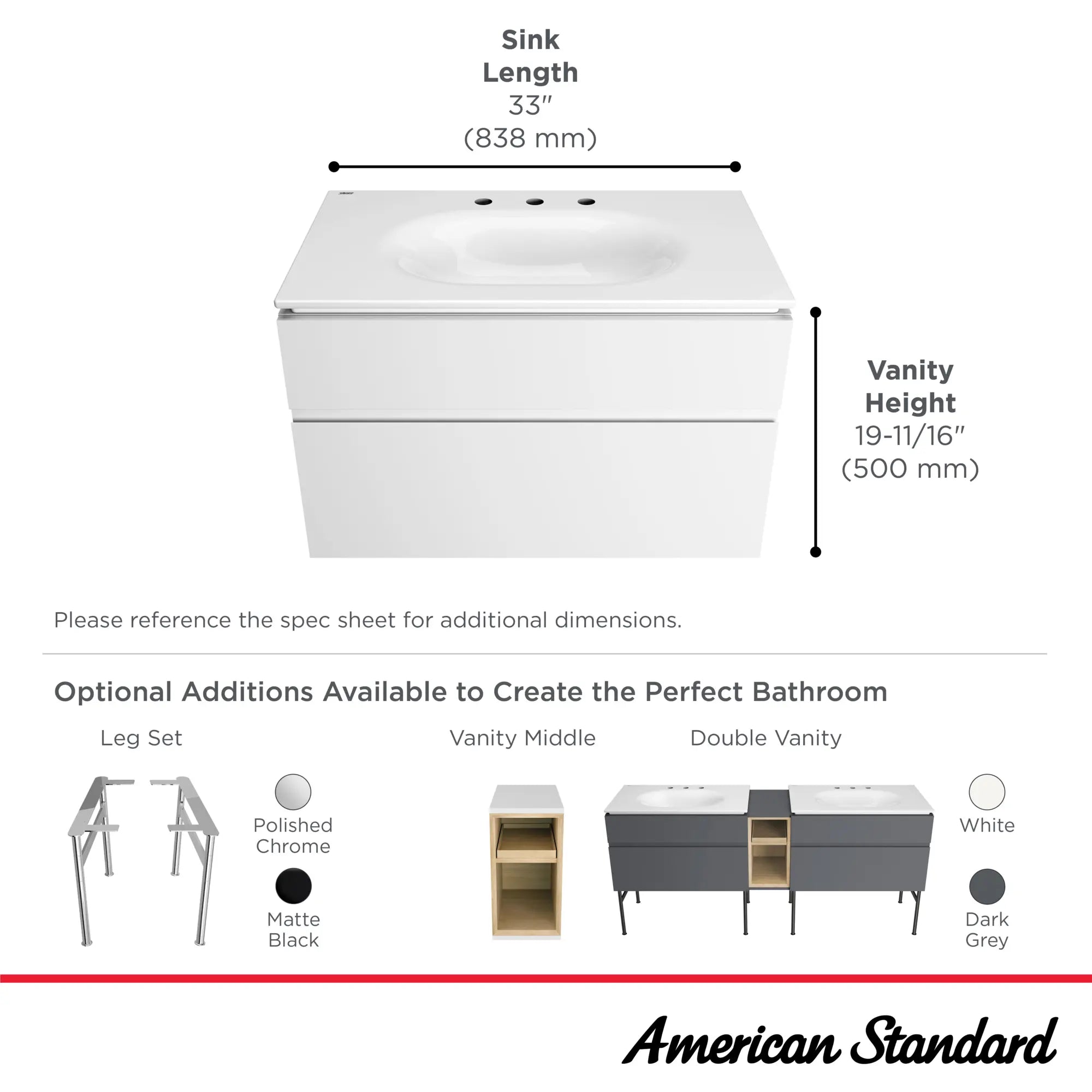 Meuble-lavabo à tiroir double Studio® S 33 po // 33 IN / GRIS SOMBRE // 68034_StudioS_Infographic_1298008_8726033_0001_SEPT2025_1_CDNwebp.webp