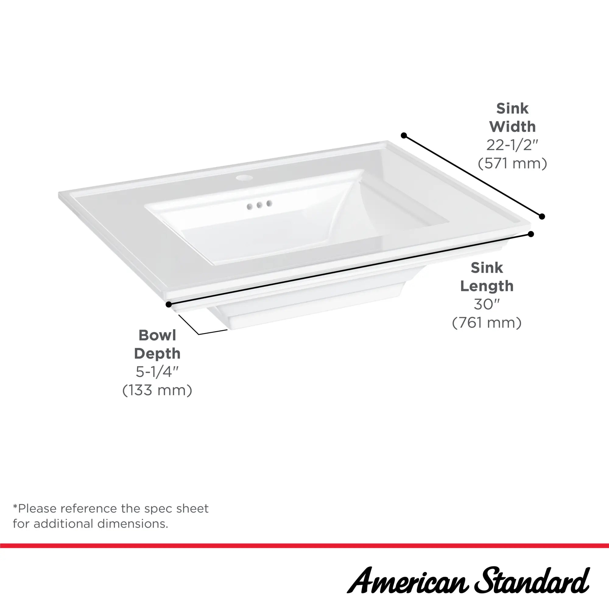 Lavabo sur colonne Town Square® S avec trou central seulement // BLANC // 68114_TownSquareS_Infographic_0297001_0001_SEPT2025_1_CDNwebp.webp