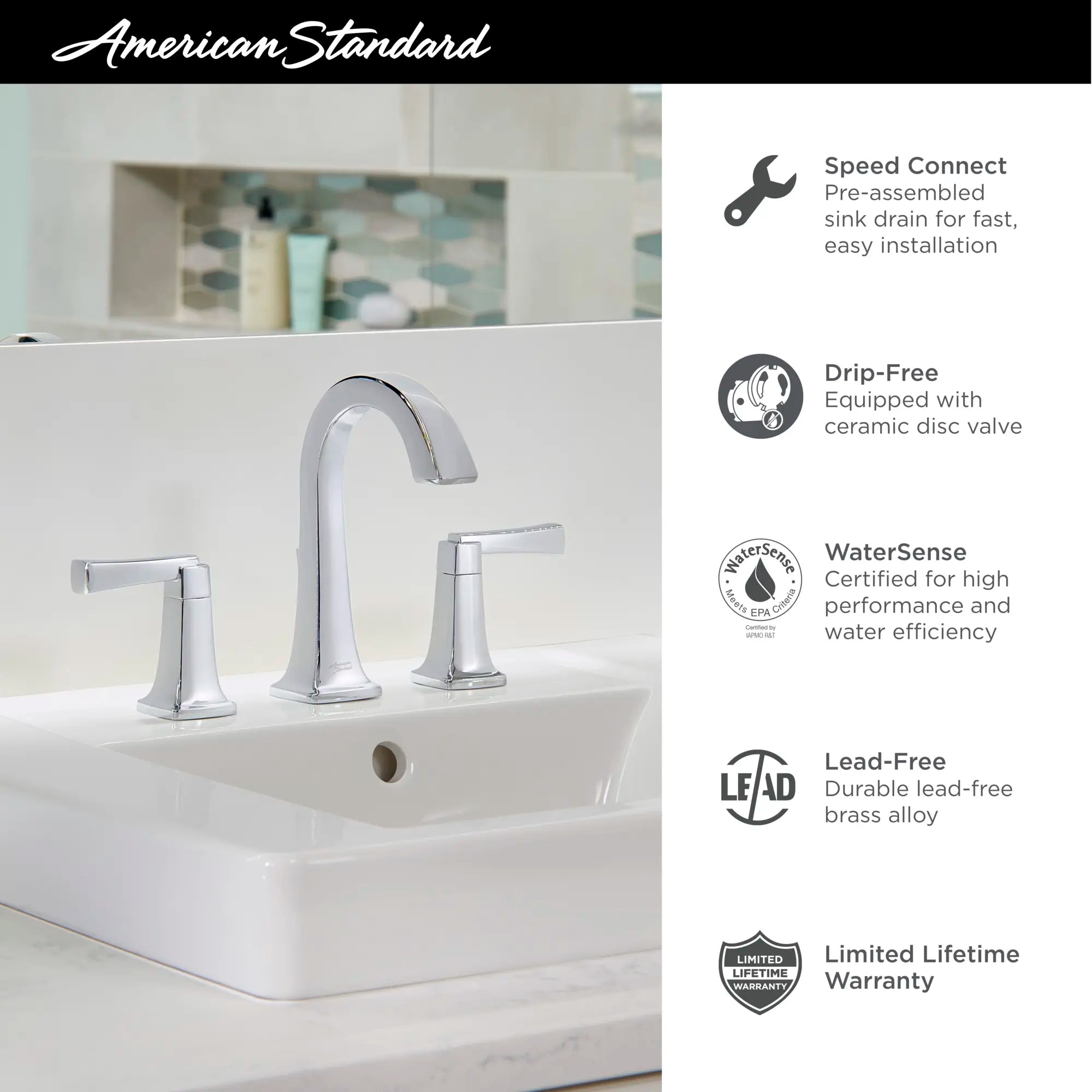 Townsend® - Robinet de salle de bain à 2 poignées espacées de 8 po 1,2 gpm/4,5 L/min avec poignées à levier // NICKEL POLI // 68182_2019_AS_Townsend_Faucets_Infographics_F5_0_CDNwebp.webp