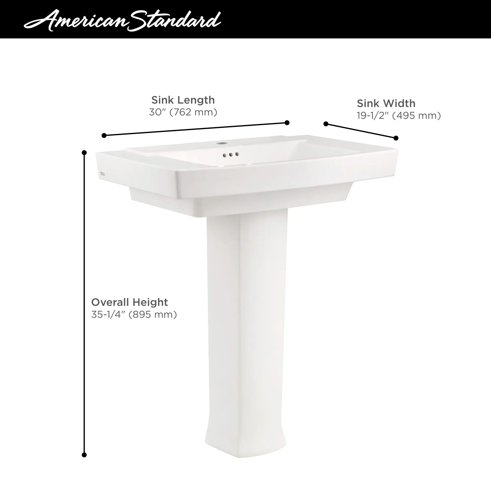 Combinaison de dessus et de pieds de lavabo sur colonne Townsend® à trou central seulement // SINGLE HOLE / BLANC // 68198_2019_AS_Townsend_Sinks_Info_0328.100_1_0_CDNwebp.webp