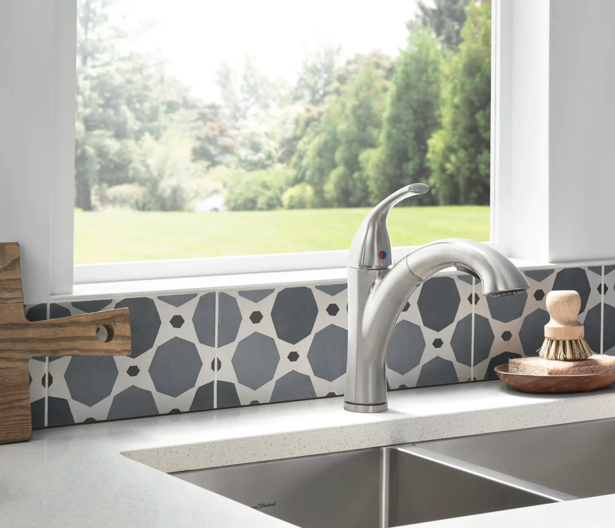 Robinet de cuisine rétractable Quince à monocommande et jet double, 2,2 gpm (8,3 L/min) // INOX // 72710_B-4433100075_18DB9291800075_1_CDNwebp.webp