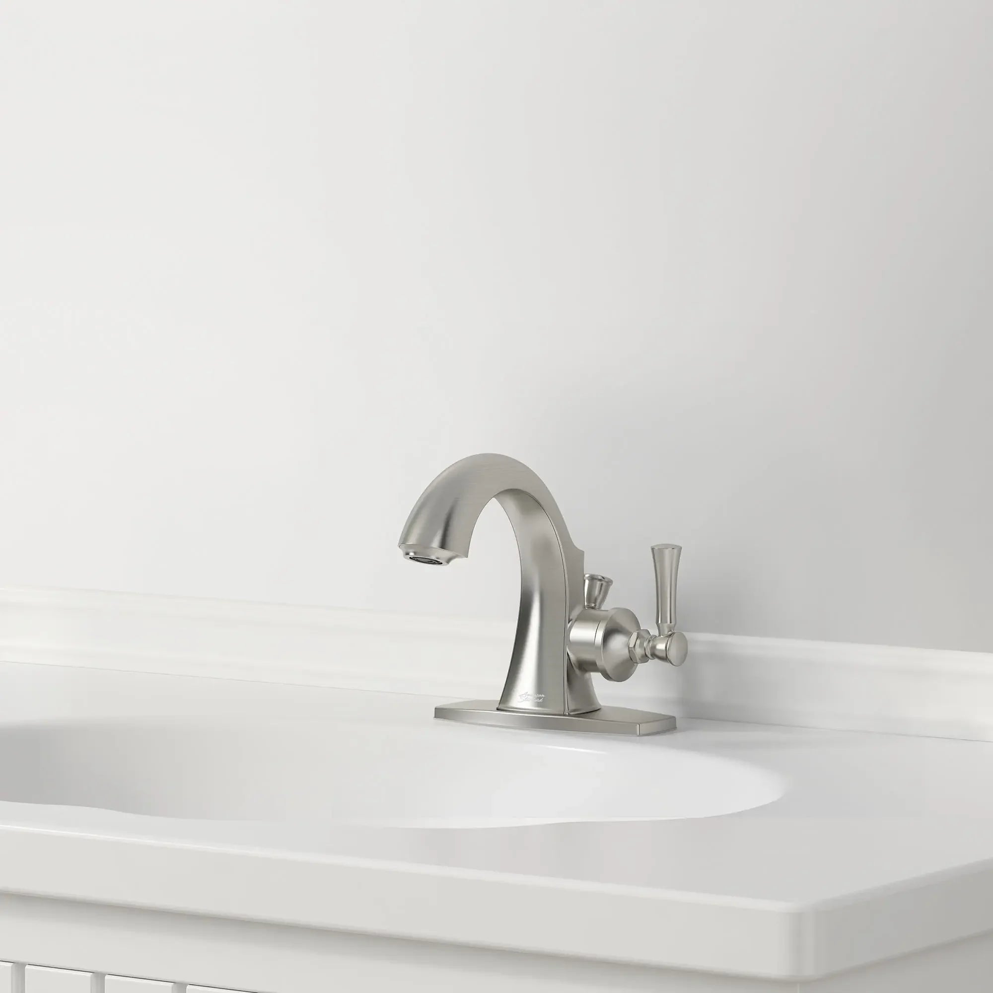 Chancellor 4-In. Centerset Single-Handle Bathroom Faucet, 1.2 GPM with Lever Handle // BRUSHED NICKEL // 75558_B-7022121295_3_CDNwebp.webp