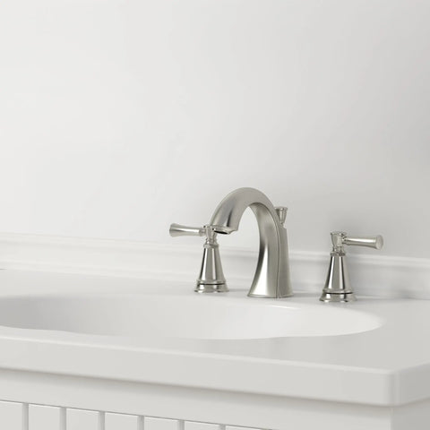 Robinet de salle de bain Chancellor à grand écartement de 8 po, 1,2 gpm/4,5 L/min avec 2 poignées à levier