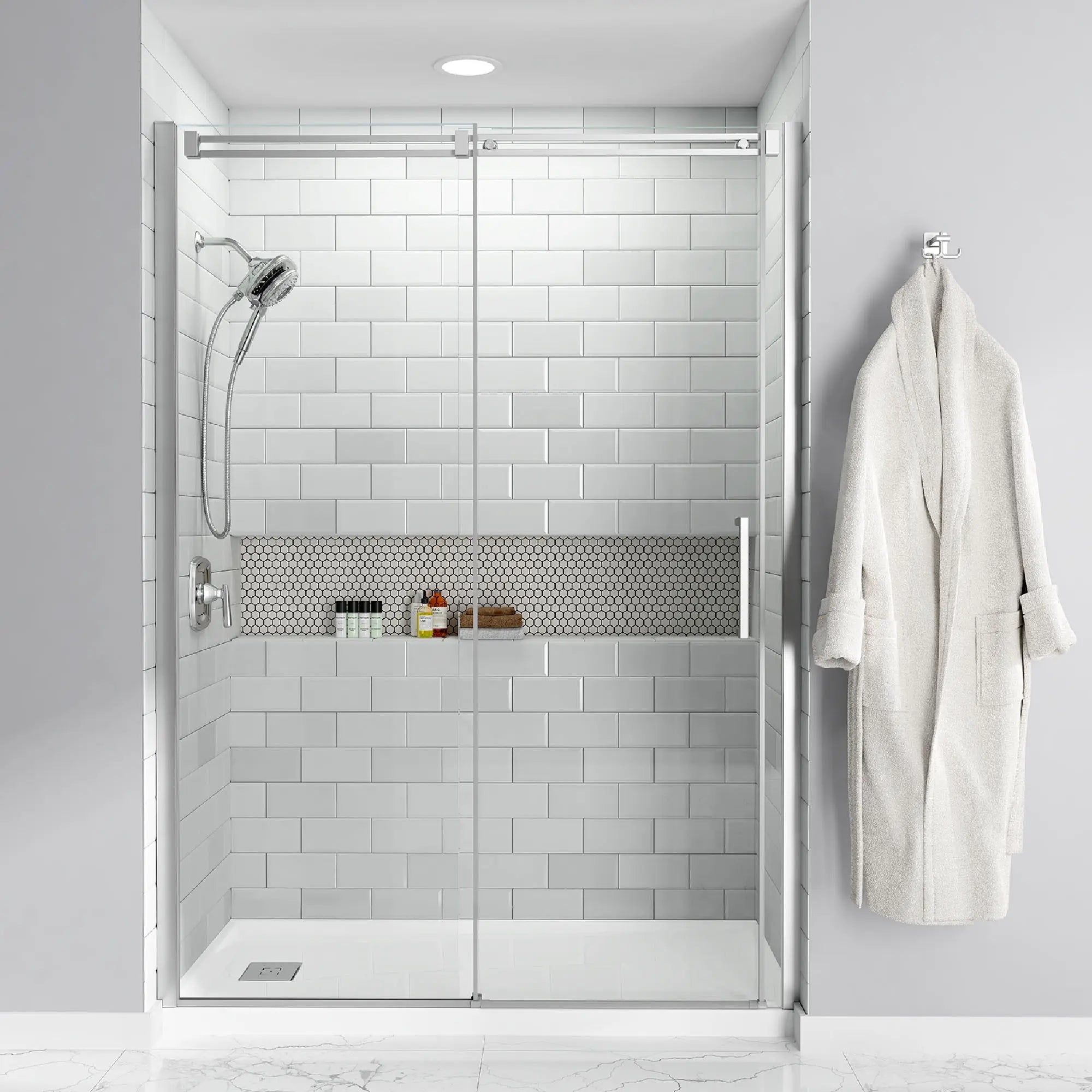 Base de douche Studio® 60 x 32 po seuil unique et sortie à gauche // BLANC // 82739_B-A8002LLHO020__1__CDNwebp.webp