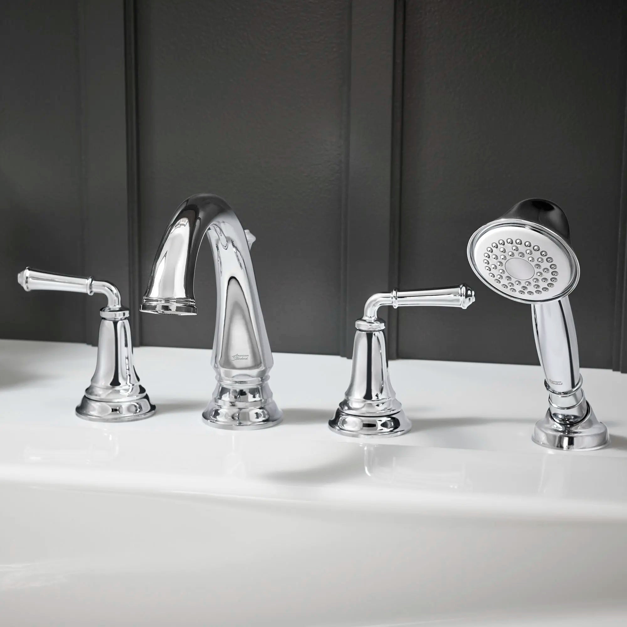 Delancey® - Robinet de baignoire à poignées à levier avec douchette pour robinet brut Flash® // CHROME POLI // 86640_B-T052901002_CDNwebp.webp