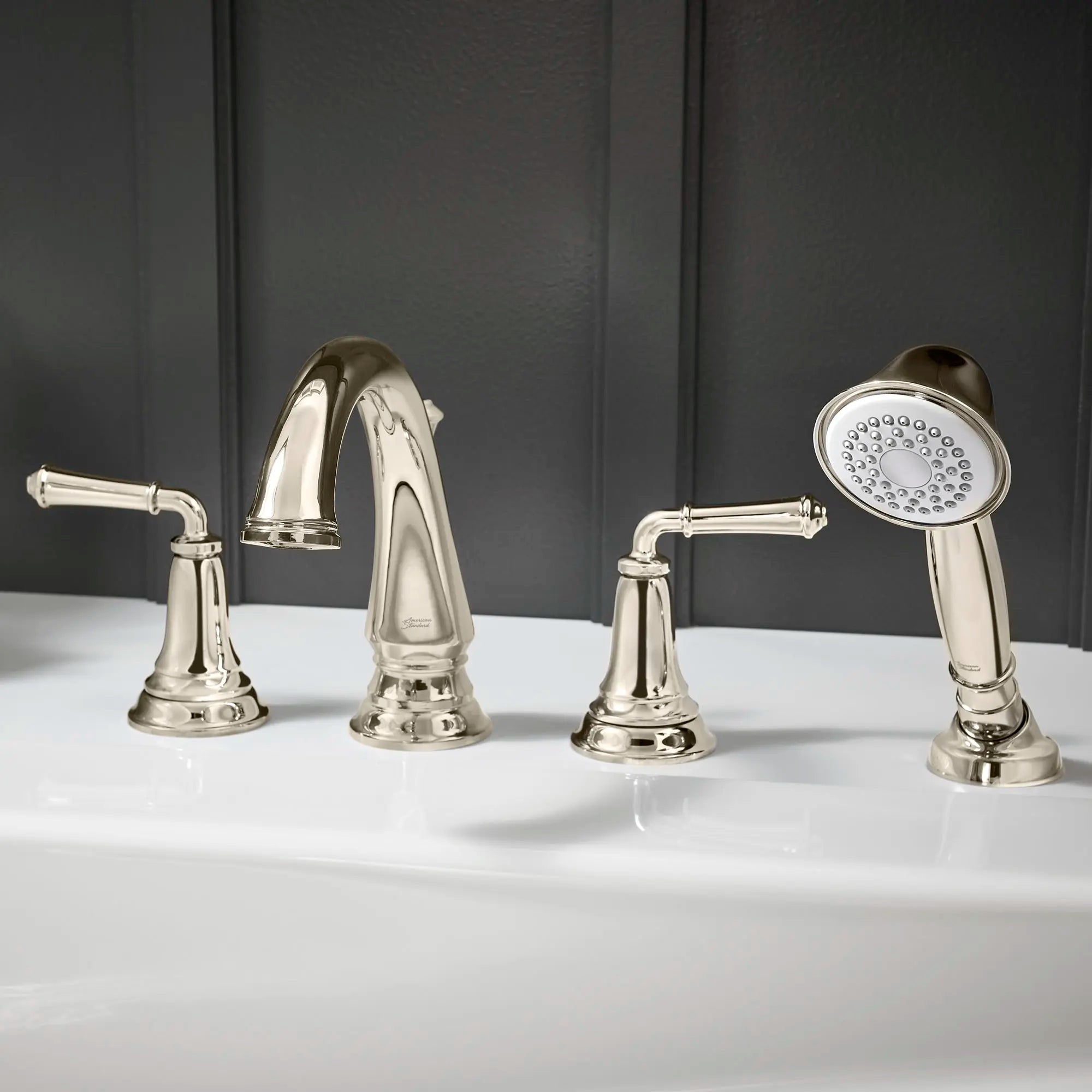 Delancey® - Robinet de baignoire à poignées à levier avec douchette pour robinet brut Flash® // NICKEL POLI // 86652_B-T052901013_1_CDNwebp.webp