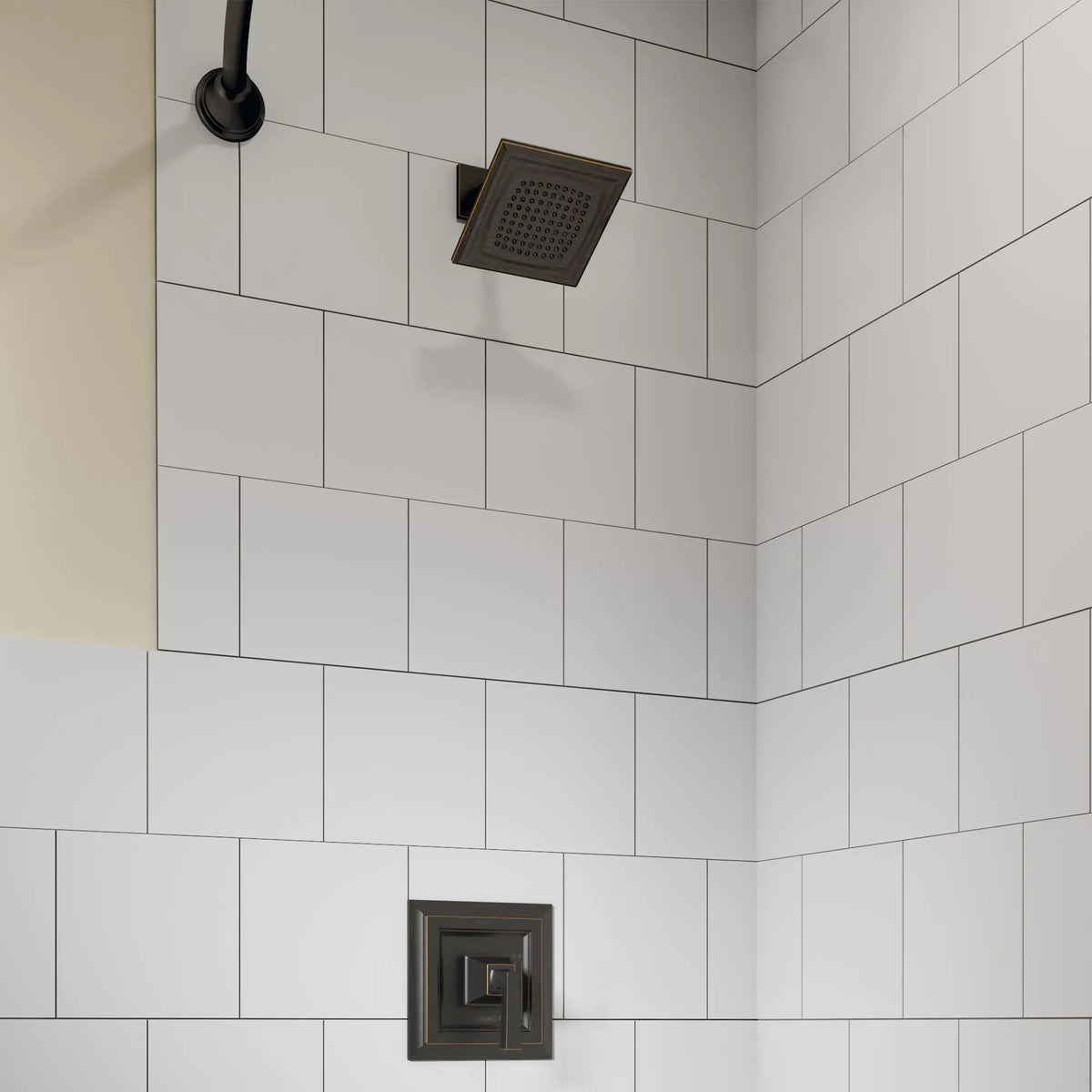 Town Square® S - Ensemble de robinetterie pour douche 2,5 gpm/9,5 L/min incluant une pomme de douche à fonction unique, une cartouche à pression équilibrée en double céramique et une poignée à levier // BRONZE LEGACY // 87305_B-T455501278_CDNwebp.webp