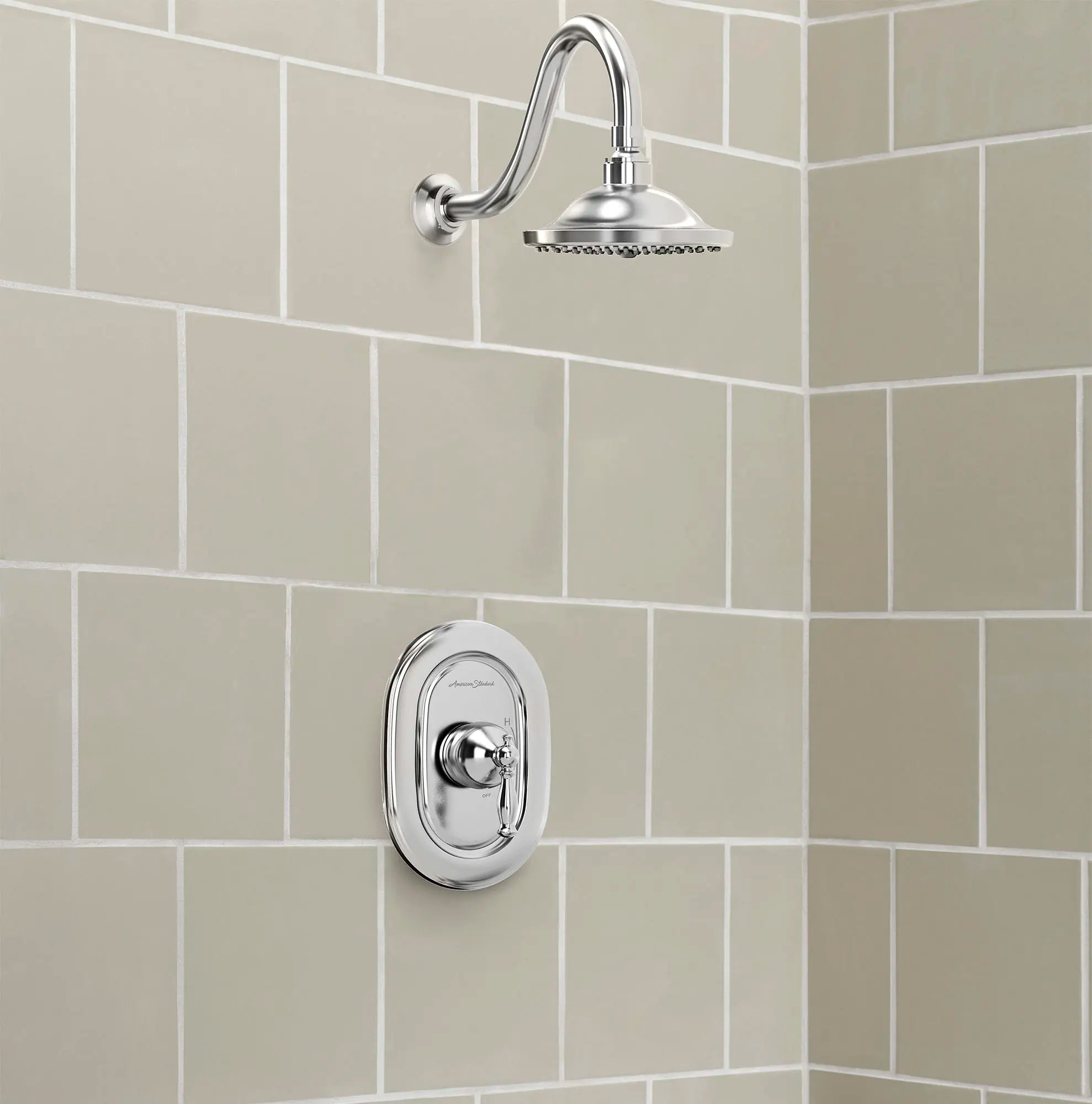 Quentin 2.5 gpm/9.5 L/min Garniture de douche avec pomme de douche pluie,   cartouche à double équilibre de pression en céramique avec poignée à levier // CHROME POLI // 88392_B-TU440501002_CDNwebp.webp
