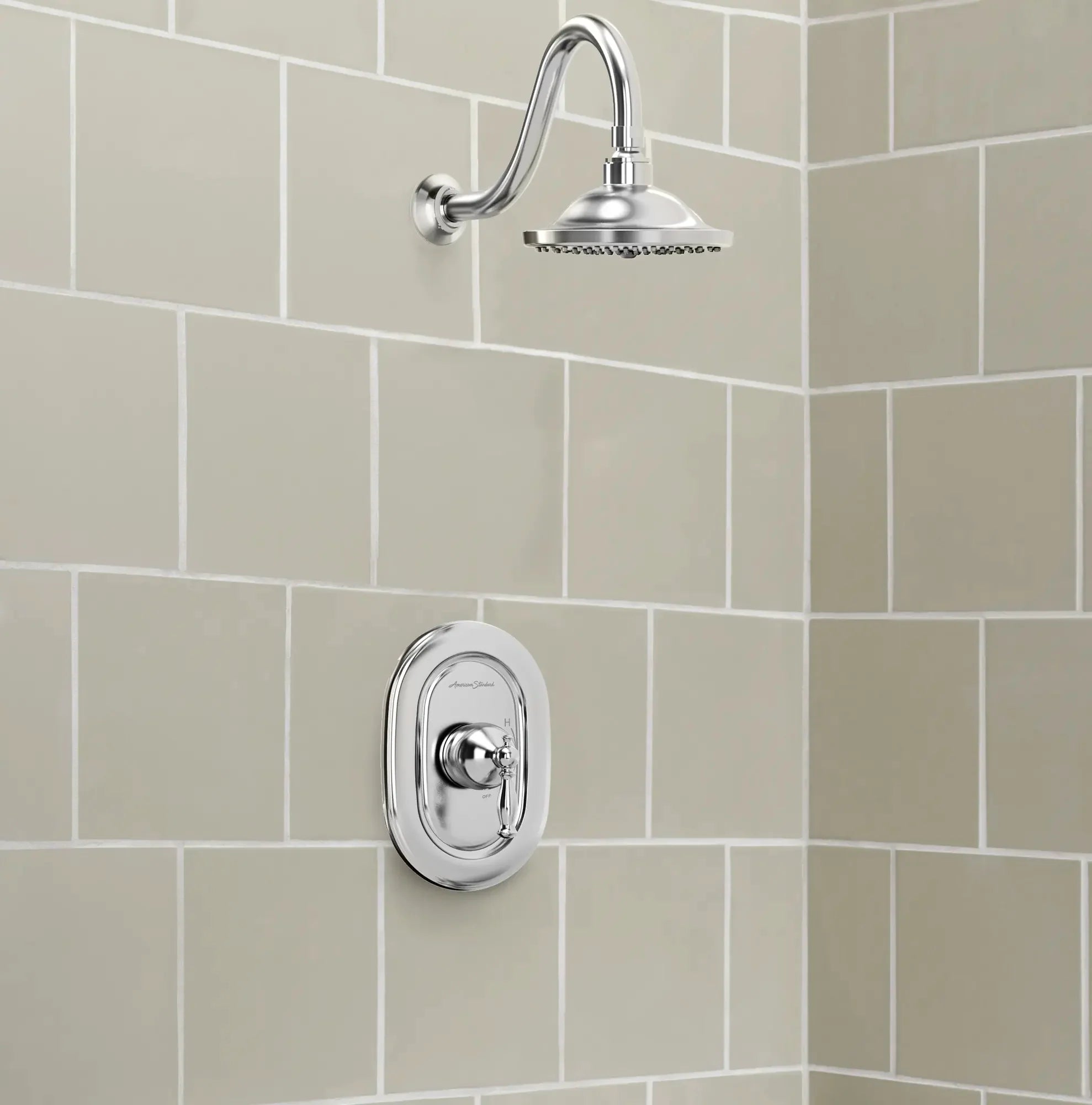 Quentin 2.5 gpm/9.5 L/min Garniture de douche avec pomme de douche pluie,   cartouche à double équilibre de pression en céramique avec poignée à levier // CHROME POLI // 88431_B-TU440501002_CDNwebp.webp